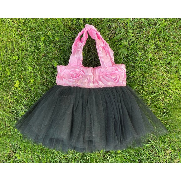 Gothic Baby Princess Tote, Gothic Bride Tote, Gothic Wedding, Black Pink Tote - Picture 3 of 3